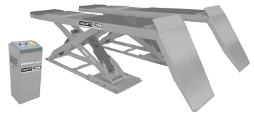 Ножничный подъемник KraftWell KRW35WA-JB-F г/п 3,5 т., напольный для сход-развала
